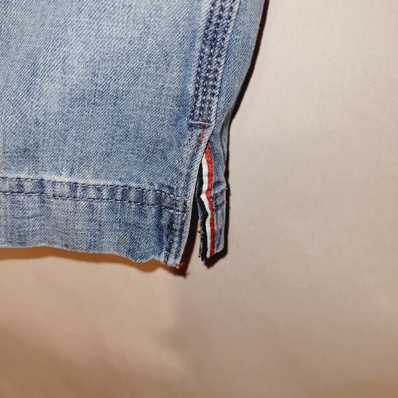 Vintage Tommy Hilfiger denim full zip back spell out shacket Med Y2K Classic - Picture 4 of 6